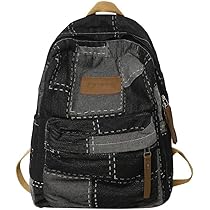 Amazon.com | JHTPSLR Preppy Backpack Denim Patch Backpack